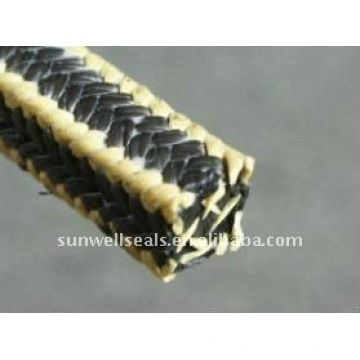 SUNWELL Graphite PTFE Packing with Aramid Fiber Corners